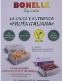 Golosinas de fruta natural, hechas en Italia, bandeja de 250 gramos.