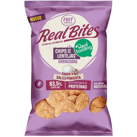 Real Bites Chips de Lentejas Pimienta y Sal