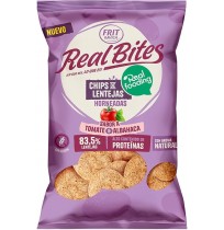 Real Bites Chips de Lentejas Tomate y Albahaca Caja 14 unidades